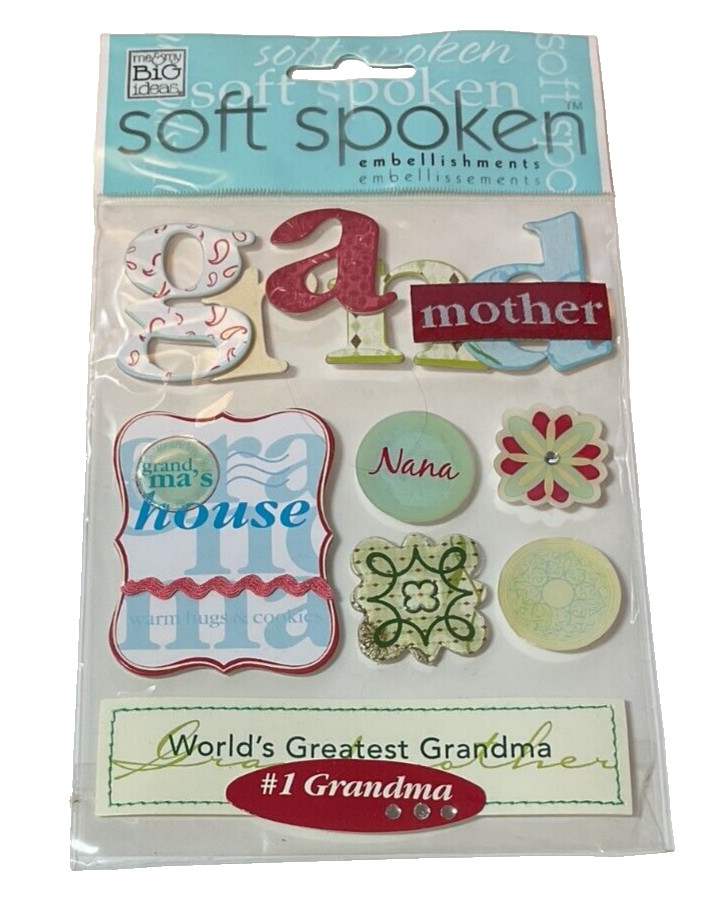 Grandma, Nana House Soft Spoken Embellishments Dimensional Stickers Scrapbook