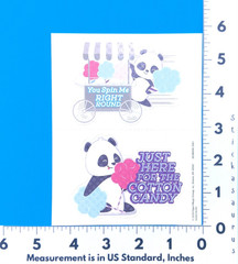 Cotton Candy Pandas Scented Scratch & Sniff Eureka Sticker Sheet Retired Style 1