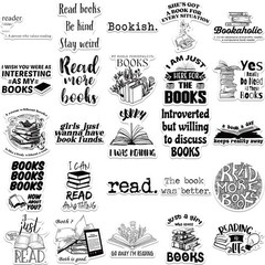 54PCS Black & White Book Stickers – INS Style Simple Painted Art with Text Graff