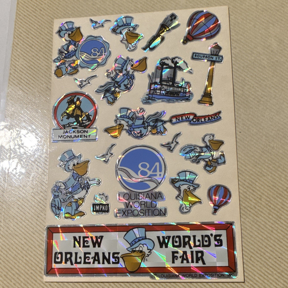 1984 Louisiana World Exposition New Orleans World’s Fair Foiled Sticker Sheet