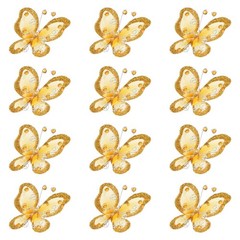 PATIKIL 12Pcs Butterflies for Crafts, 2.2″ Mesh 2.17 x inches, Golden