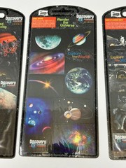 3 Space Exploration Discovery Channel Science Sticker Sheets Shuttle Planets NEW