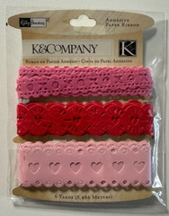 K & Company Adhesive Paper Ribbon, Edamame, KP Valentine, BW Sweet Talk