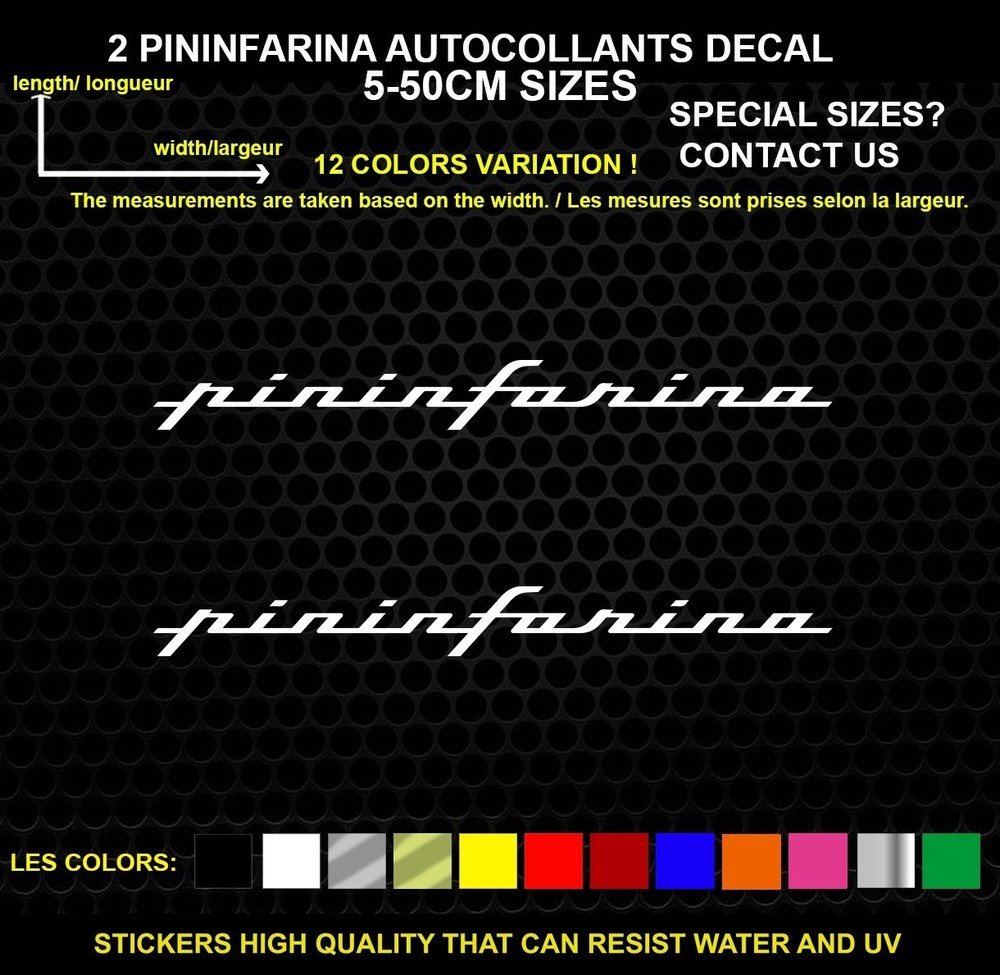 2 Pininfarina Decorative Stickers – Vehicles & Accessories, 2 Piece Set