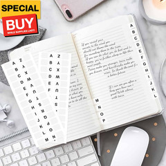 364PCS White Alphabet Tabs, A to Z 26 Letters Alphabet Stickers, Alphabetical Ta