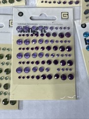 Self-Adhesive Rhinestones Lot Green Purple Silver Blue Amber Black Gold Orange