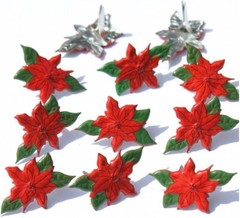 Poinsettia – Christmas, Decorative Scrapbook Brads – Eyelet Outlet #288