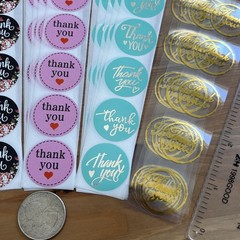 200pcs Cute Thank You Stickers 1 inch Small Business Decorate Envelopes Sealing