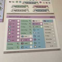 Hubman & Chubgirl Positivity Pop-Ups Planner Kit & Dreamy Reminders Stickers Set