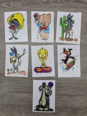 Set Of 7 Vintage Looney Tunes 1985-86 stickers Vending Machine