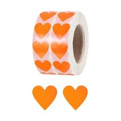 Heart Shaped Sticker 3/4″ Self-Adhesive Love Label Orange 2000 Pcs