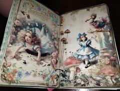 Beautiful Alice In Wonderland Junk Journals Scrapbook USA Seller