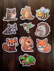 STICKERS UPICK Various Animals Cute Cartoon Vinyl PEEL & STICK