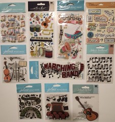 10 packs Jolee’s Boutique Sticko K&CO 3D Scrapbooking Stickers MUSIC BAND