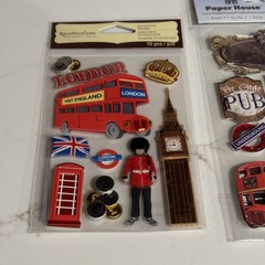 London England Scrapbooking Stickers – Lot Of 3