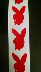 Lot of 120 Tanning Bed Body Stickers Red Easter Bunny with Tie Tattoo