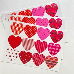 ❤️3 sheets HEART STICKERS Lg1.5″ Multi Design LOVE Swirls valentines day planner