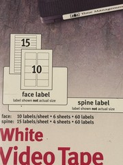 Avery – 5997 – White Laser Video Tape Labels – 60 Face and 60 Spine Labels