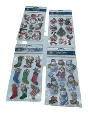 Holiday Trendz Holiday Chipboard Sticks Lot Of 4 Pkgs Santa, Snowmen, Stockings