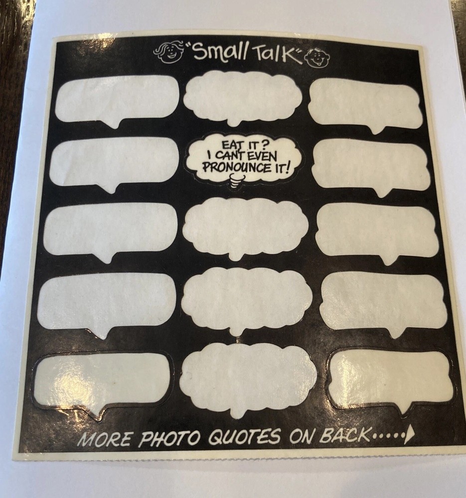 Small Talk Scrapbooking Stickers – Snarky Collection Eating Dining Food Cooking