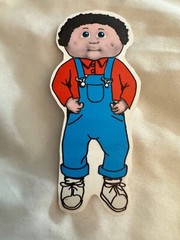 Vtg 1980s Cabbage Patch Baby Romper Overalls Boy Sticker Vending Machine
