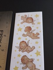 Vintage HALLMARK Mary Hamilton Christmas Nativity Angels Sticker Strip VTG RARE