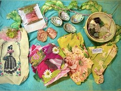 Junk Journal Embellishment Kit w/Artisan Yarn, Crystals & Smudge Shells