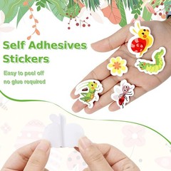 300Pcs Spring Insect Foam Stickers – Cute Cartoon Flowers, Butterflies, Bees & A