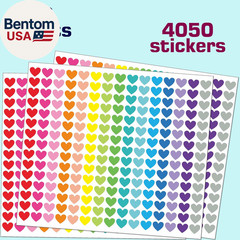 4000 PCS Small Heart Stickers for Kids, 1/2″ Tiny Mini Sticker, 20 Colors, 18 Sh