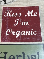 Lot of 4 Organic Herb Stickers Decals «Best Things in Life are Organic»