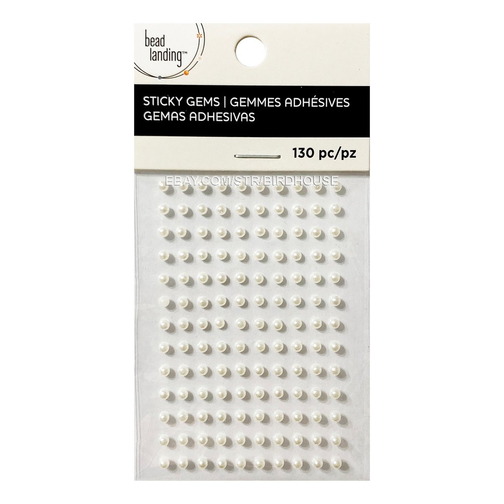 Miniature Pearl Gem Stickers 3mm Scrapbook Embellishments 3D Bead Landing