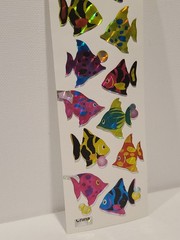 Vintage Stickers Prism Fish Shiny Sparkles New VTG Sheet
