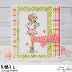 New Stamping Bella Rubber Stamp CURVY GIRL PLAYS TENNIS cling free USA ship