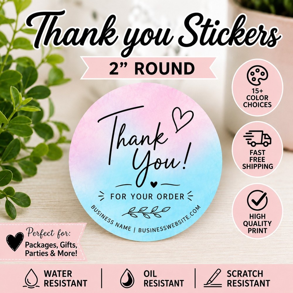40 CUSTOM EBAY STORE STICKERS 2″ LABELS SEALS THANK YOU SCRATCH RESISTANT