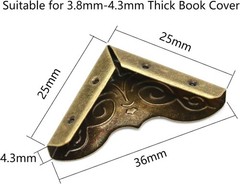 50 Pcs Bronze Metal Book Corner, Albums, Books, Notebooks, Scrapbooks, Folder…
