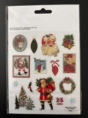 STICK*A*BILITIES CHRISTMAS VINTAGE SANTAS & GREENS STICKER EMBELLISHMENTS 30 PC