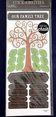 The Paper Studio STICKABILITIES Chalk Stickers – FAMILY TREE – 23 pcs