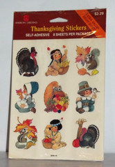 Vintage 1980s American Greetings Thanksgiving Sticker Pack NOS