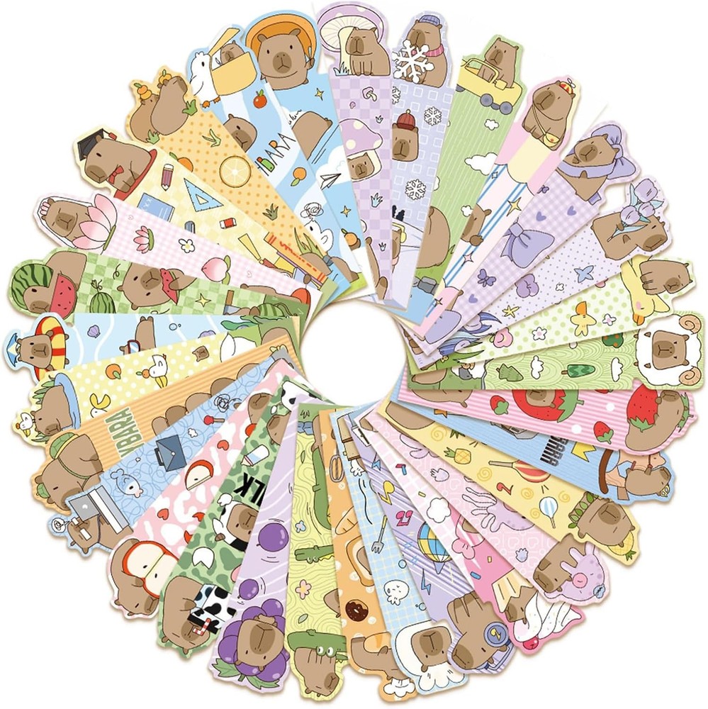 10 PCS Random Cartoon Cute Capybara Bookmarks Reading Books For Adults & Kids