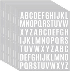 10 Sheet Small Letter Stickers – 1 Inch White Vinyl Self Adhesive Alphabet Stick