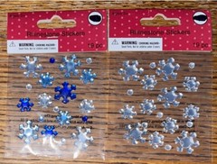 Lot Of 2 Hobby & Crafts Rhinestones Snowflakes Snow Flakes Winter Gems Stickers