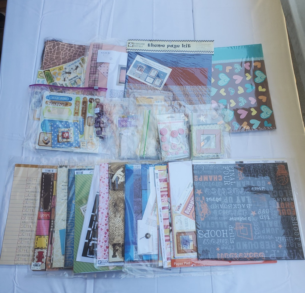 Huge Scrapbooking Card Making Craft Supplies Paper Stickers Embellishment Lot