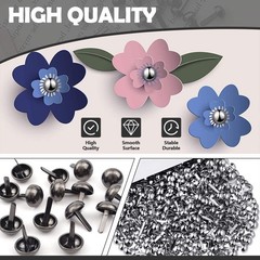 600pcs Brads Round Fasteners, 4 Colors Paper Fasteners with Storage Box, Meta…
