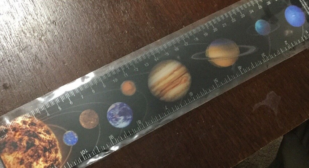 Planet Space Solar Astronomy Science 3-D Student 12” & cm Ruler New Sealed #P*
