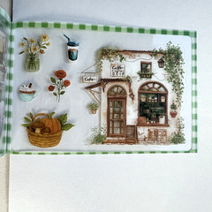 Cozy Coffee Animal Stickers Sticker Book Scrapbook Junk Journal Collage