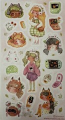 QIARA TEOR DRAWING Stickers (20+pc)Watercolor•Girl•Phone •Headphone•Card Making•