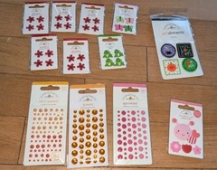 Doodlebug Embellishment Lot Brad’s, Pearls, Jewels, Sprinkles, Pops, Jellishment