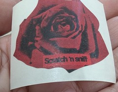 Vintage 3M Die Cut ROSE Scratch & Sniff Sticker
