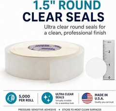Clear Wafer Seals 1.5″ 5000/Roll for Packaging