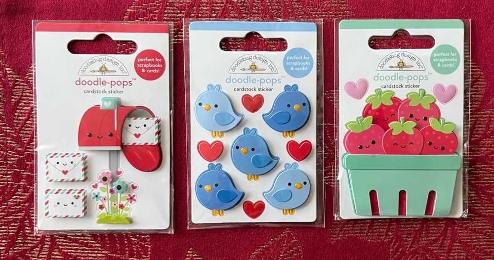 YOU CHOOSE – Doodle-Pops 3D Sticker LOTS – HOUSES FLOWERS BIRDS BUGS MAIL FOOD